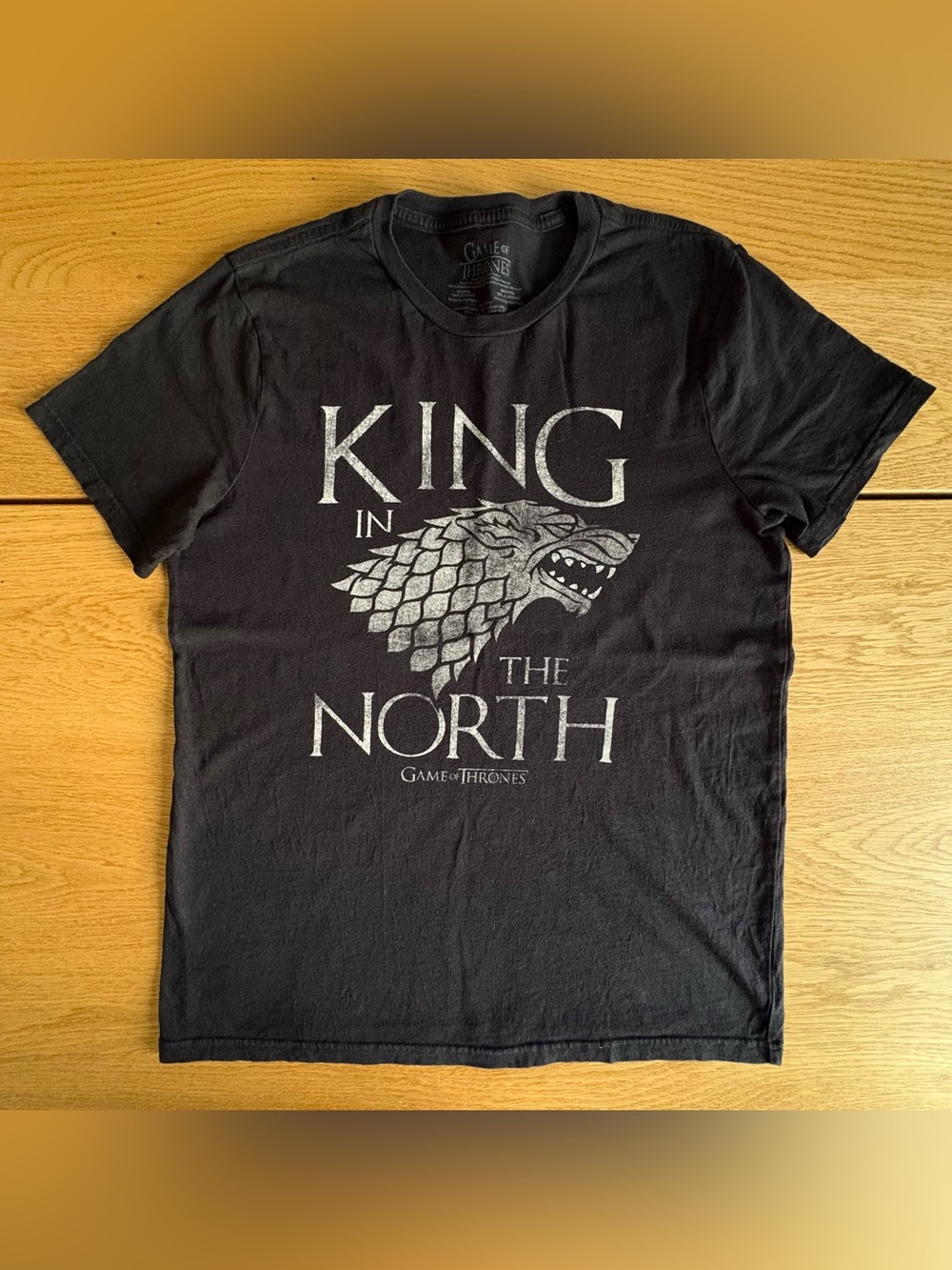 Game of Thrones King in the North Shirt Medium M Black Stark Direwolf Tee⁠